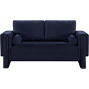  Manufacturer Color_Navy -- Madeline 65" Navy Chenille Fabric Upholstered Loveseat IMAGE 4