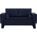 Meridian Madeline Navy Chenille Fabric Loveseat IMAGE 4