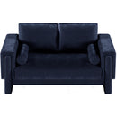  Manufacturer Color_Navy -- Madeline 65" Navy Chenille Fabric Upholstered Loveseat IMAGE 5
