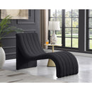  Manufacturer Color_Black -- Orian Black Teddy Fabric Upholstered Chaise Lounge IMAGE 2