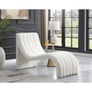  Manufacturer Color_Cream -- Orian Cream Teddy Fabric Upholstered Chaise Lounge IMAGE 2
