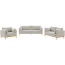 Meridian Langham Beige Linen Textured Fabric Chair IMAGE 11