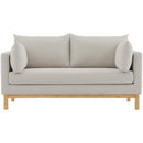  Manufacturer Color_Beige -- Meridian Langham Stationary Fabric Loveseat IMAGE 5