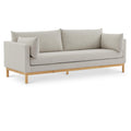 Meridian Langham Beige Linen Textured Fabric Sofa IMAGE 1