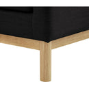Meridian Langham Black Linen Textured Fabric Chair IMAGE 10