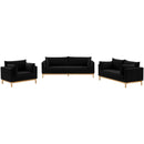 Meridian Langham Black Linen Textured Fabric Chair IMAGE 11