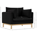  Manufacturer Color_Black -- Langham Black Linen Textured Fabric Upholstered Chair IMAGE 15