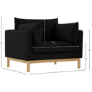 Meridian Langham Black Linen Textured Fabric Chair IMAGE 15