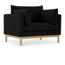  Manufacturer Color_Black -- Langham Black Linen Textured Fabric Upholstered Chair IMAGE 1