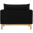 Meridian Langham Black Linen Textured Fabric Chair IMAGE 3