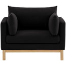  Manufacturer Color_Black -- Langham Black Linen Textured Fabric Upholstered Chair IMAGE 4