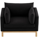 Meridian Langham Black Linen Textured Fabric Chair IMAGE 5