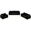  Manufacturer Color_Black -- Langham 66" Black Linen Textured Fabric Upholstered Loveseat IMAGE 13