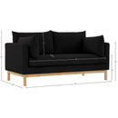  Manufacturer Color_Black -- Langham 66" Black Linen Textured Fabric Upholstered Loveseat IMAGE 16