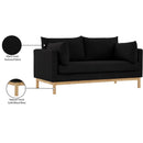  Manufacturer Color_Black -- Langham 66" Black Linen Textured Fabric Upholstered Loveseat IMAGE 17