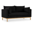  Manufacturer Color_Black -- Langham 66" Black Linen Textured Fabric Upholstered Loveseat IMAGE 1