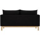 Meridian Langham Black Linen Textured Fabric Loveseat IMAGE 3