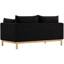  Manufacturer Color_Black -- Langham 66" Black Linen Textured Fabric Upholstered Loveseat IMAGE 4