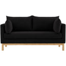  Manufacturer Color_Black -- Langham 66" Black Linen Textured Fabric Upholstered Loveseat IMAGE 5