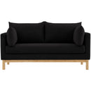 Meridian Langham Black Linen Textured Fabric Loveseat IMAGE 5