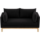  Manufacturer Color_Black -- Langham 66" Black Linen Textured Fabric Upholstered Loveseat IMAGE 6