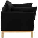  Manufacturer Color_Black -- Langham 66" Black Linen Textured Fabric Upholstered Loveseat IMAGE 7