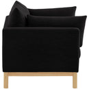 Meridian Langham Black Linen Textured Fabric Loveseat IMAGE 7