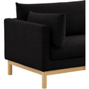  Manufacturer Color_Black -- Langham 66" Black Linen Textured Fabric Upholstered Loveseat IMAGE 8