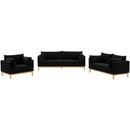  Manufacturer Color_Black -- Langham 89.5" Black Linen Textured Fabric Upholstered Sofa IMAGE 12