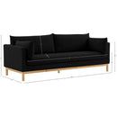 Meridian Langham Black Linen Textured Fabric Sofa IMAGE 16