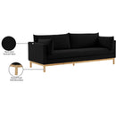  Meridian Langham 89.5" Black Linen Textured Fabric Upholstered Sofa IMAGE 17