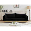  Manufacturer Color_Black -- Langham 89.5" Black Linen Textured Fabric Upholstered Sofa IMAGE 2
