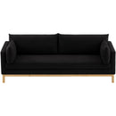  Manufacturer Color_Black -- Langham 89.5" Black Linen Textured Fabric Upholstered Sofa IMAGE 6