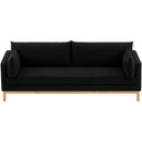 Meridian Langham Black Linen Textured Fabric Sofa IMAGE 6