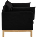  Manufacturer Color_Black -- Langham 89.5" Black Linen Textured Fabric Upholstered Sofa IMAGE 7
