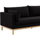 Meridian Langham Black Linen Textured Fabric Sofa IMAGE 8