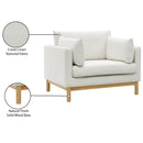  Meridian Langham Cream Linen Textured Fabric Upholstered Chair IMAGE 17