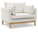  Manufacturer Color_Cream -- Langham Cream Linen Textured Fabric Upholstered Chair IMAGE 1