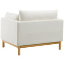  Manufacturer Color_Cream -- Langham Cream Linen Textured Fabric Upholstered Chair IMAGE 4