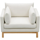 Meridian Langham Cream Linen Textured Fabric Chair IMAGE 6