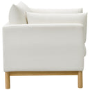  Manufacturer Color_Cream -- Langham Cream Linen Textured Fabric Upholstered Chair IMAGE 7