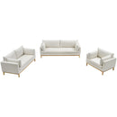 Meridian Langham Cream Linen Textured Fabric Loveseat IMAGE 13