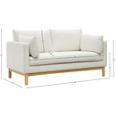  Manufacturer Color_Cream -- Langham 66" Cream Linen Textured Fabric Upholstered Loveseat IMAGE 16