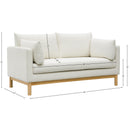 Meridian Langham Cream Linen Textured Fabric Loveseat IMAGE 16