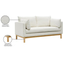 Manufacturer Color_Cream -- Langham 66" Cream Linen Textured Fabric Upholstered Loveseat IMAGE 17