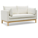  Manufacturer Color_Cream -- Langham 66" Cream Linen Textured Fabric Upholstered Loveseat IMAGE 1