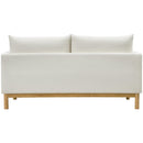  Manufacturer Color_Cream -- Langham 66" Cream Linen Textured Fabric Upholstered Loveseat IMAGE 3