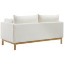  Manufacturer Color_Cream -- Langham 66" Cream Linen Textured Fabric Upholstered Loveseat IMAGE 4