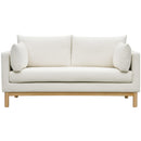  Manufacturer Color_Cream -- Langham 66" Cream Linen Textured Fabric Upholstered Loveseat IMAGE 5