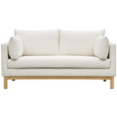 Meridian Langham Cream Linen Textured Fabric Loveseat IMAGE 5